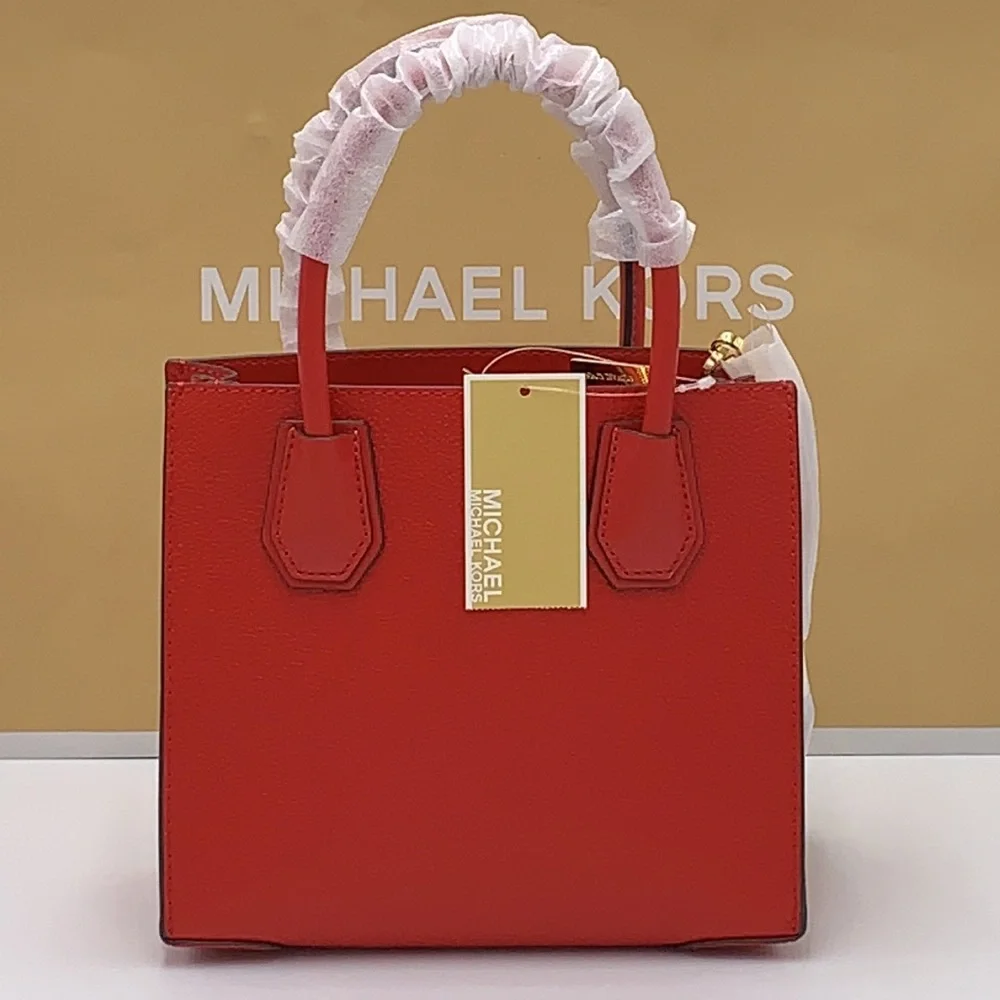 MICHAEL KORS MERCER MEDIUM MESSENGER CROSSBODY BAG FLAME COLOR - Picture 13 of 14